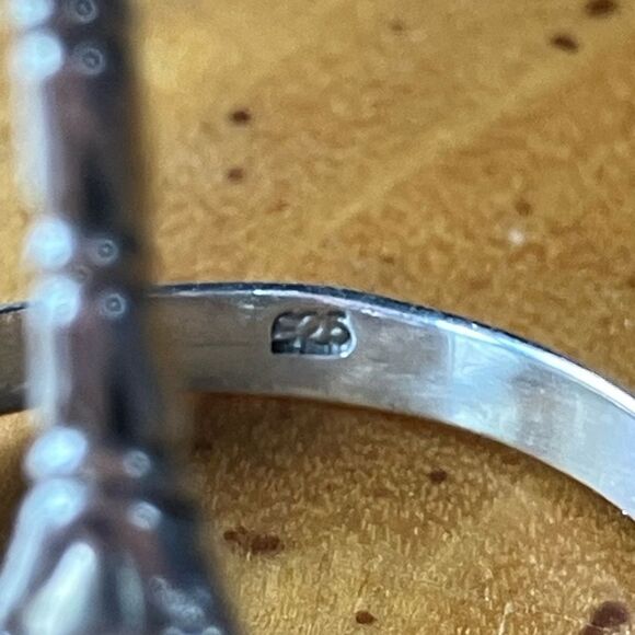 Natural Emerald Sterling Silver Dragonfly Ring Size 9 - Picture 5 of 8